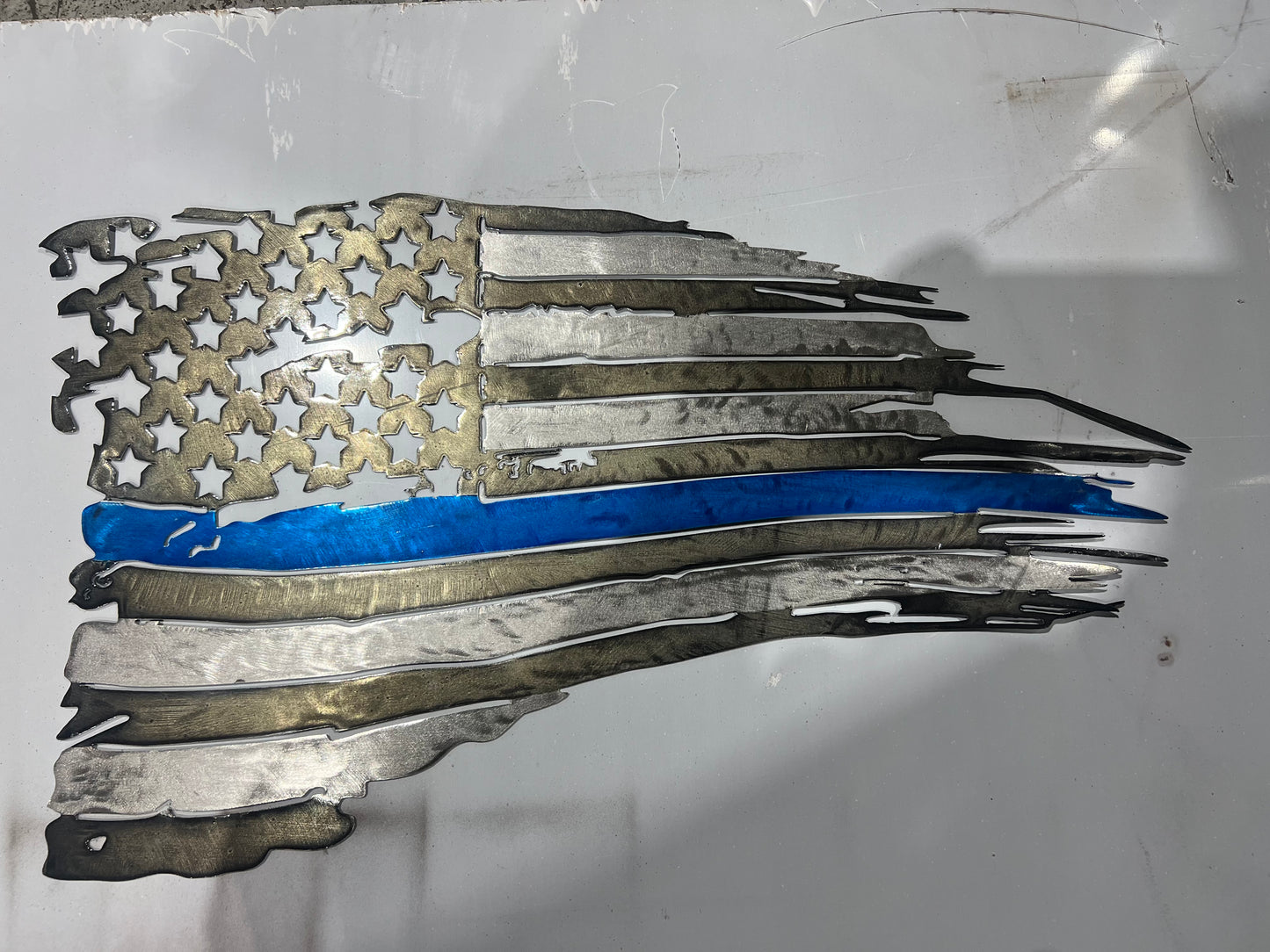 Steel Tattered Flag