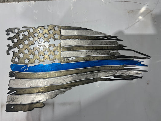 Steel Tattered Flag